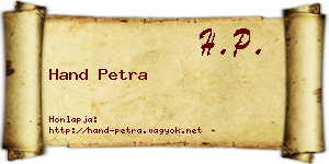 Hand Petra névjegykártya